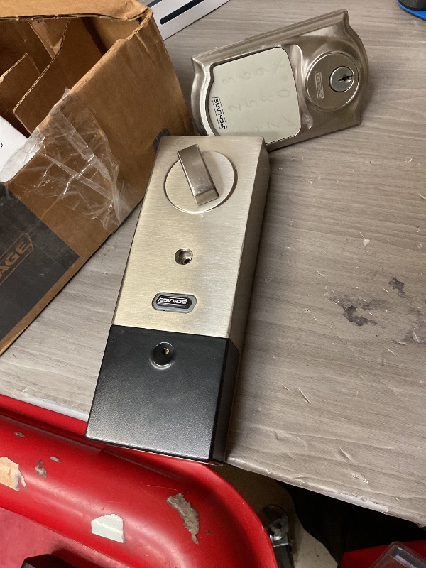 Photo 4 of SCHLAGE BE469ZP CEN 619 Connect Smart Deadbolt With Alarm Inbuilt Century Trim In Satin Nickel