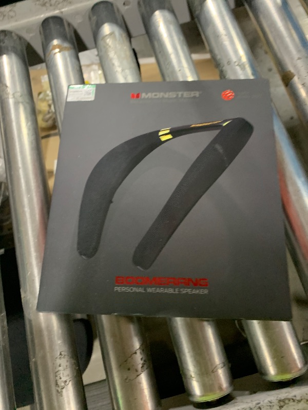 Photo 1 of Monster Boomerang Neckband Bluetooth Speaker, Neck Wireless Wearable Speaker with 12H Playtime, True 3D Stereo Sound, Portable Soundwear, IPX7 Waterproof, for Home Sport Outdoor