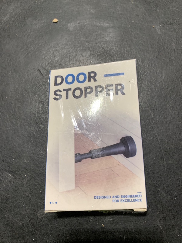 Photo 1 of Spring Door Stoppers for Wall - 4.33 Inch Door Stop for Bottom of Door, Aluminum Doorstops with Silicone Tip, Screw & Adhesive Installation, Gray