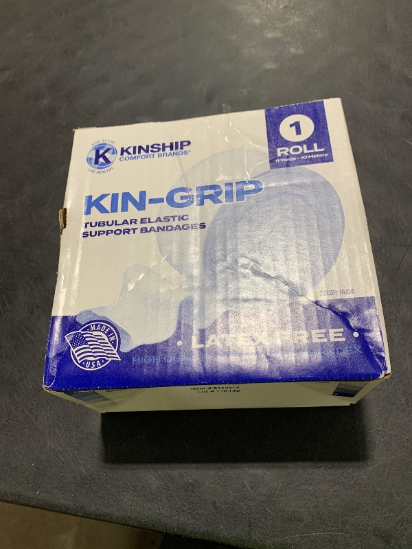 Photo 1 of KinGrip Tubular Elastic Support Bandages by Kinship Comfort Brands Tubular Bandage Protects Fragile Skin Latex-Free Wound Care for Edema and Lymphedema Support | Made in USA | Size B 2.5”x10 MTR