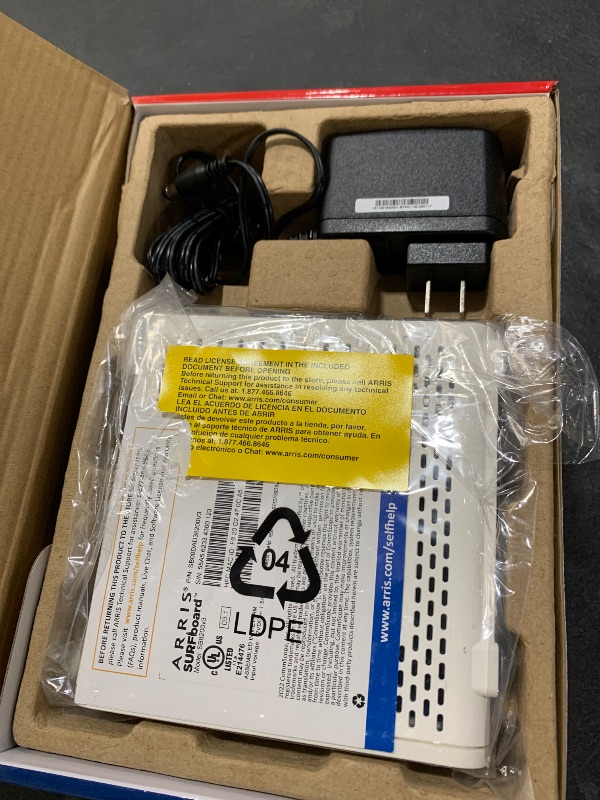 Photo 1 of ARRIS (SB8200) - Cable Modem - Fast DOCSIS 3.1 32x8 Gigabit Cable Modem , Approved for Comcast Xfinity, Cox, Charter Spectrum, & more | 1 Gbps Max Internet Speed, 4 OFDM Channels - (No Built-in Wifi)