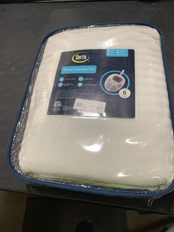 Photo 1 of Serta Waterproof Heated Mattress Pad, Electric Bed Warmer with 10 Heat Settings, Auto Shut Off Timer, ETL Certified Electric Mattress Pad, Elastic Deep Pocket, Machine Washable, White Twin XL