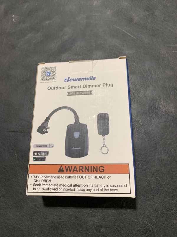 Photo 1 of DEWENWILS Outdoor Dimmer for String Lights, Smart Dimmer Plug with Remote, Compatible with Alexa & Google Home, Waterproof, 100FT Range, Remote Dimming for Dimmable LED/Tungsten Bulbs, FCC Certified