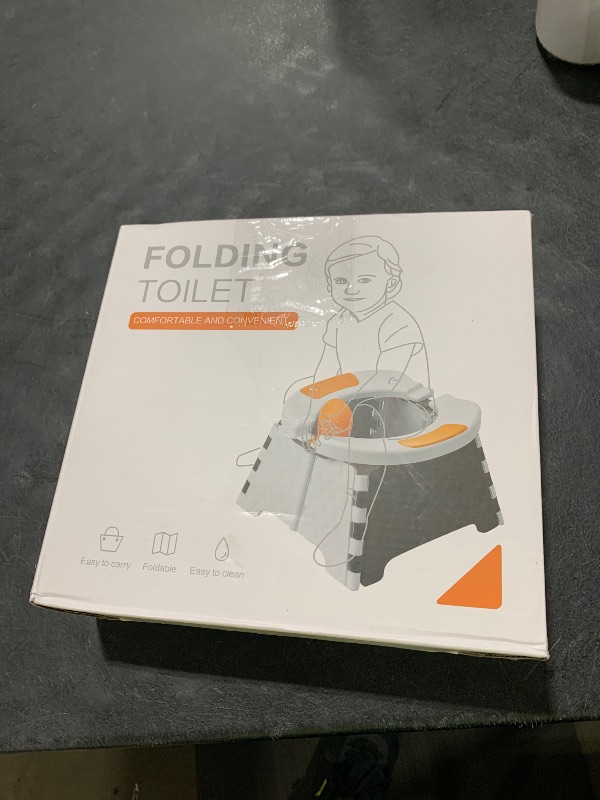 Photo 1 of YUNHECAM Toddler Portable Potty Training Seat for Kids, Baby Foldable Toilet, Child Travel Potty in Car, Camping, Indoor/Outdoor, Orange, U Shaped, Manual, 1.4 pounds, 8.6 x 10 inches