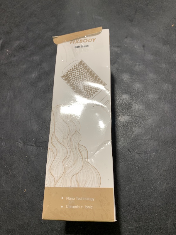 Photo 1 of FIXBODY Hair Brush, Round Brush for Blow Drying, Curling, Styling, Nano Thermal Ceramic & Ionic Tech, Boar Bristle, 3.3 inch, 2 inch Barrel, for Women, Volume & Shine, Brown, Hair Brush for Thick Hair