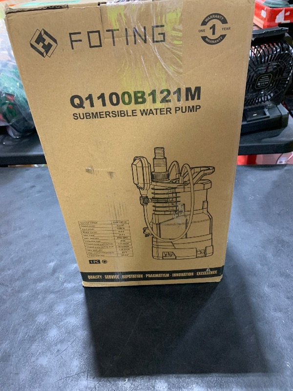 Photo 1 of FOTING 1.5HP Sump Pump Automatic & Maunal Mode,with Float Switch, 5000GPH Big Flow Clean & Dirty Submersible Water Pump, 16FT Electric Utility Pump for Pool Draining Hot Tub Garden Basement