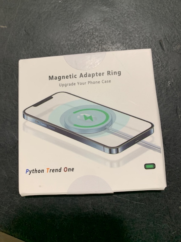 Photo 1 of Python Trend One Metal Ring Compatible with MagSafe Sticker Designed for iPhone 12~17, Circle Magnetic Magnet Adapter Rings for Phone Case (Black)