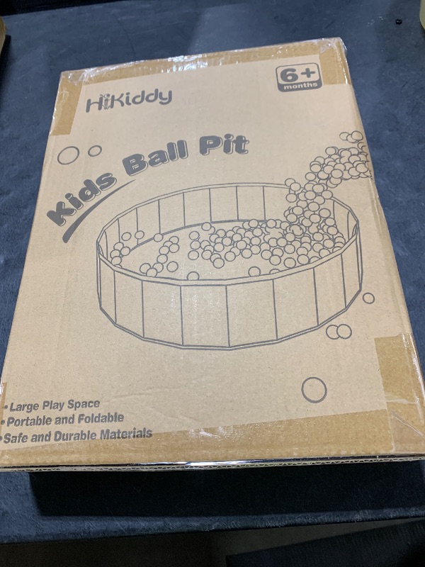 Photo 1 of Hikiddy Large Ball Pit for Toddlers - 44 in Baby Ball Pit with Pop-Up Playmat, Foldable Kids Ball Pool, Dog Play Pit, Indoor and Outdoor Use, Hold Over 1000 Balls, Balls Not Include (Beige)