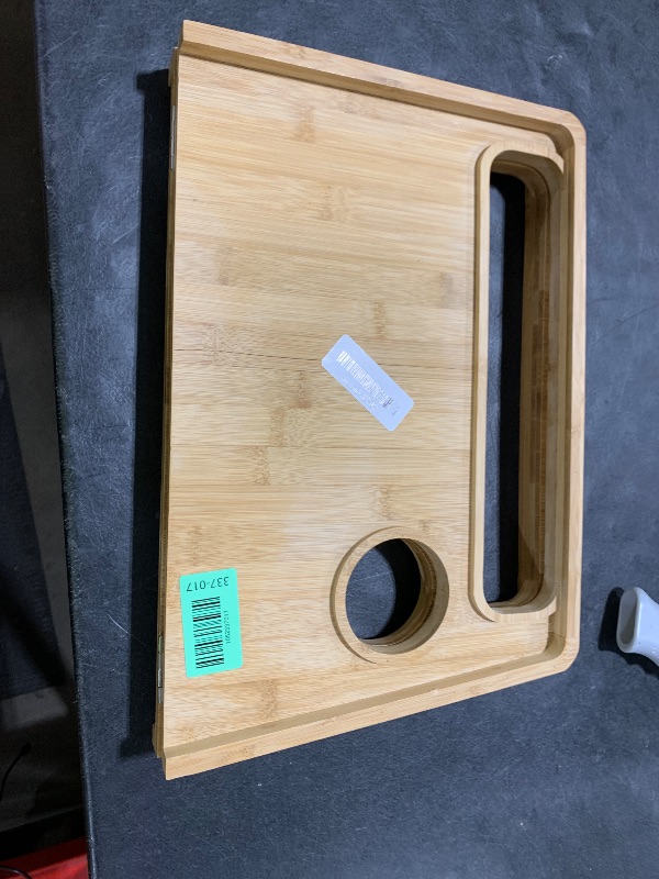Photo 1 of Medical king Walker Tray Table with Cup Holder Mobility Table Tray for Folding Walkers Foldable, Portable Multipurpose Bamboo Tray for Eating, Crafts, Laptops Medical Equipment Accessories - 21x16"