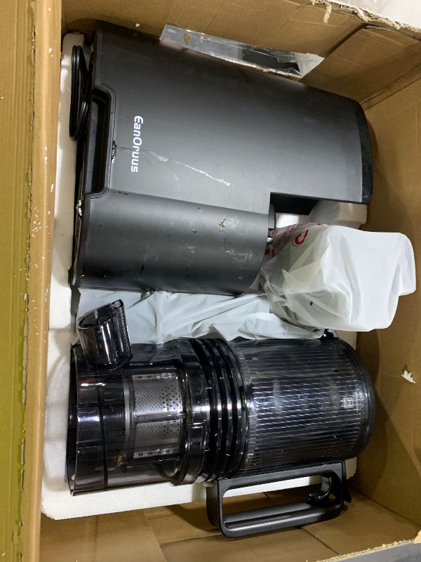Photo 1 of Cold Press Juicer, 5.3" Wide Feed Chute Juice Extractor Machine with 400W, High Juice Yield, Slow Masticating Juicer for Whole Vegetables & Fruits, Metallic Silver