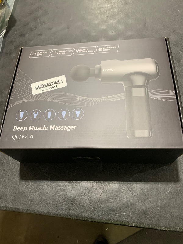 Photo 1 of HEYCHY Massage Gun Deep Tissue with Heat Head, Handheld Muscle Back Massager with Carry Case, Portable Percussion Massager Gun with 6 Replacements for Athletes Pain Relief