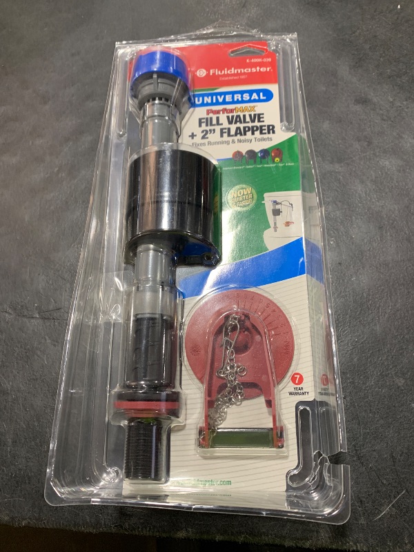 Photo 1 of Fluidmaster K-400H-039 High Performance Toilet Fill Valve with 2-Inch Adjustable Toilet Flapper Kit