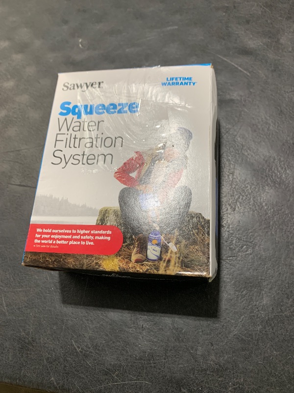 Photo 1 of Sawyer Products SP129 Squeeze Water Filtration System w/ Two 32-Oz Squeeze Pouches, Straw, and Hydration Pack Adapter