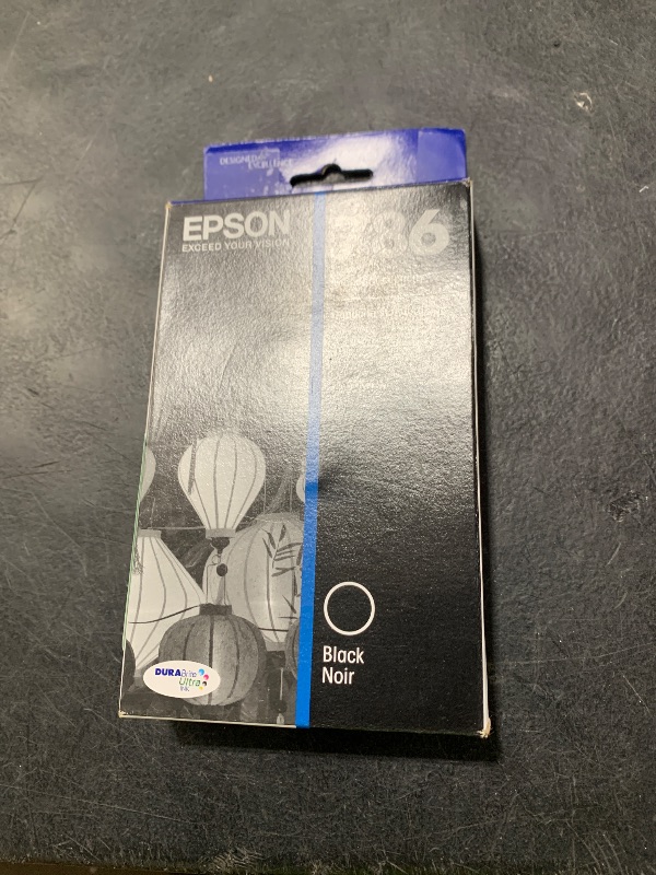 Photo 1 of EPSON 786 DURABrite Ultra Ink Standard Capacity Black Cartridge (T786120-S) Works with WorkForce WF-5110, WF-5190, WF-5620, WF-5690