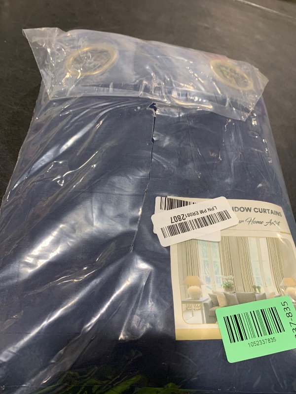 Photo 1 of H.VERSAILTEX Blackout Patio Curtains 100 x 84 Inches for Sliding Door Extral Wide Blackout Curtain Panels Thermal Insulated Room Divider - Grommet Top, 7' Tall by 8.5' Wide - Navy Blue