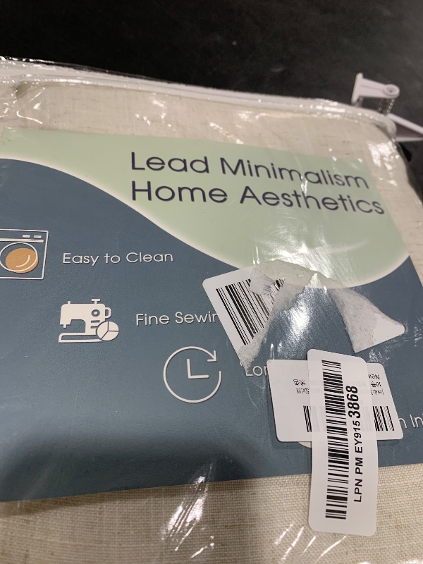 Photo 1 of 2 Panels Set Cream Linen Curtains 108 inches Long for Living Room Extra Long Back Tab Curtain Neutral Farmhouse Light Filtering Semi Sheer Drapes 108 inch Ceiling to Floor for Large Window 9 FT