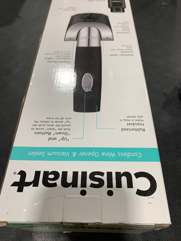 Photo 1 of Cuisinart Vacuum Sealer Cordless Wine Opener, One Size, Black