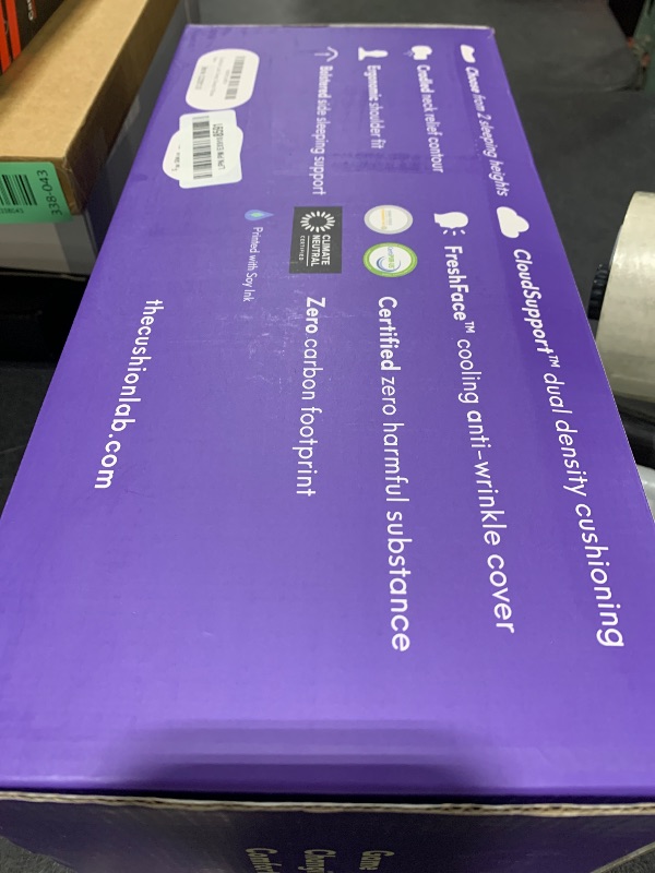 Photo 1 of C CUSHION LAB Deep Sleep Pillow, Patented Ergonomic Contour Design for Side & Back Sleepers, Orthopedic Cervical Shape Gently Cradles Head & Provides Neck Support & Shoulder Pain Relief - Calm Grey