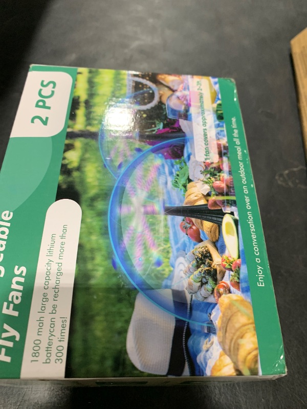 Photo 1 of Fly Fans for Tables Rechargeable, 1800mah Table Fans to Keep Flies Away by Soft Blades, Fly Repellent Outdoor Patio, Camping Picnic Essentials, BBQ Party Supplies for Food, 2pcs