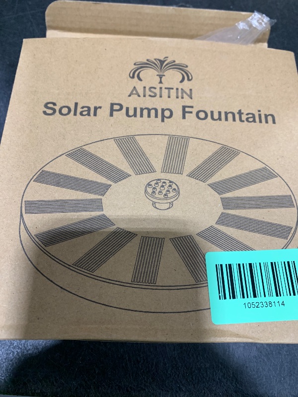 Photo 1 of AISITIN Solar Bird Bath Fountain with 6 Nozzles, Solar Fountain Pump for Bird Bath with Brackets, Solar Powered Floating Water Pump for Bird Bath, Ponds, Garden, Fish Tank and Outdoor
