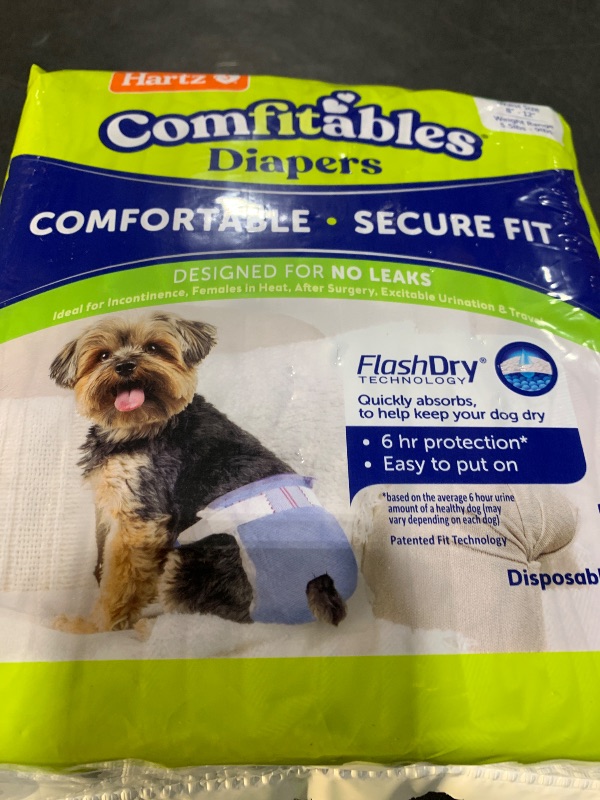 Photo 1 of New! Hartz® Comfitables® Disposable Dog Diapers, Size XS 38 count, Comfortable & Secure Fit, Easy to Put On, Super Absorbent Male and Female DiaperLPNPMEQ7938584
