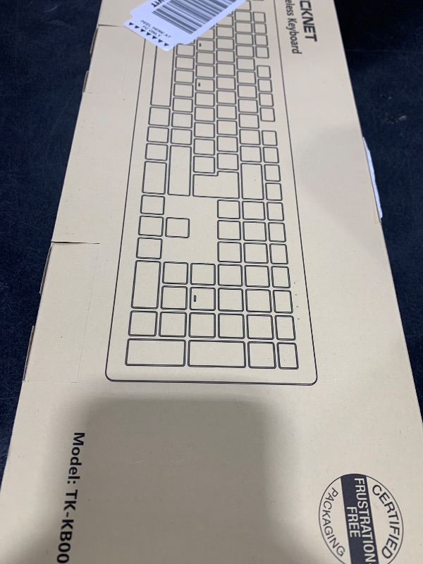 Photo 1 of TECKNET Bluetooth Keyboard Rechargeable, 4-Device Free Switching (2.4G+BT), Ultra-Slim Full Size Wireless Keyboard, Quiet Typing, for PC/Laptop/Smart TV/Phone, Adjustable Stand, 12 Multimedia Keys