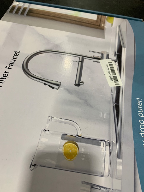 Photo 1 of FEELSO Kitchen Faucets, Upgraded Filter Water Kitchen Faucet with Pull Down Sprayer, Brushed Nickel Stainless Steel High Arc 1 Or 3 Hole Kitchen Sink Faucet for Remove Chorine, Harmful Substances