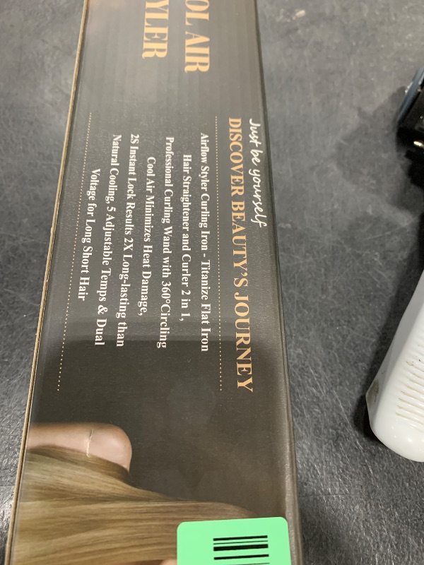 Photo 1 of SKIMI Airflow Styler, Titanium Flat Iron Hair Straightener, Professional Curling Iron with Cooling Air Vents to Lock in Style, 5 Temps & Dual Voltage, Auto Off(Black & Champagne).