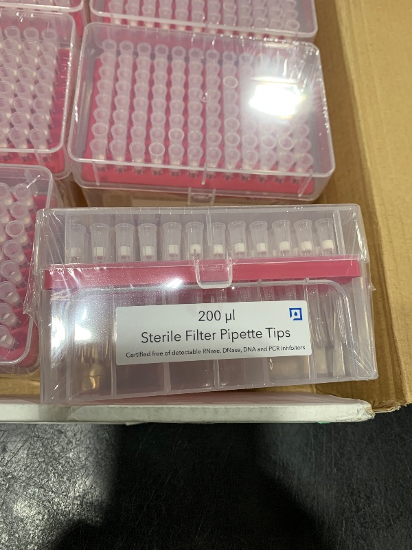 Photo 1 of MICROLIT - Filtered Micropipette Pipette Tips, Low-Retention and Clean-Release Hydrophobic Transfer Pipette Tips, Universal Fit 200 ul Pipette Tips, 960-Count Plastic Pipette Tips, 1 Pack of 10 Racks