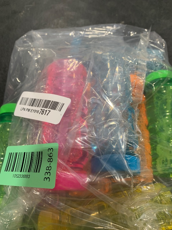 Photo 1 of Big Bubble Bottle 12 Pack - 4oz Blow Bubbles Solution Novelty Summer Toy - Activity Party Favor Assorted Colors Set