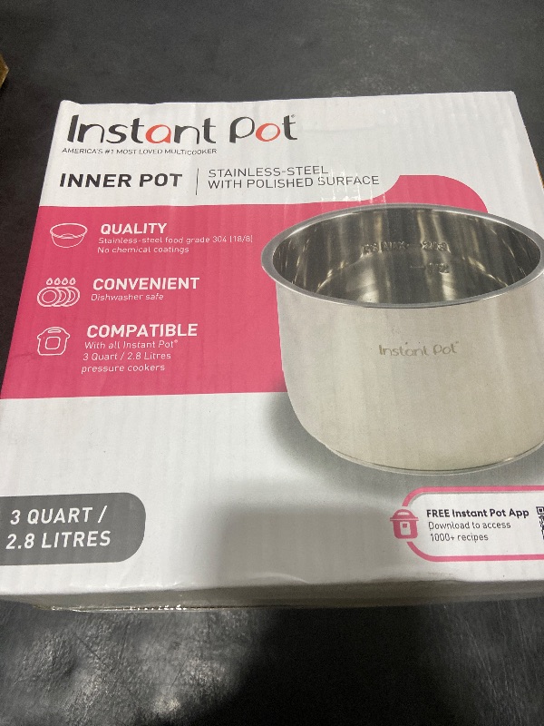 Photo 1 of Instant Pot Stainless Steel Inner Cooking Pot Mini 3-Qt, Polished Surface, Rice Cooker, Stainless Steel Cooking Pot