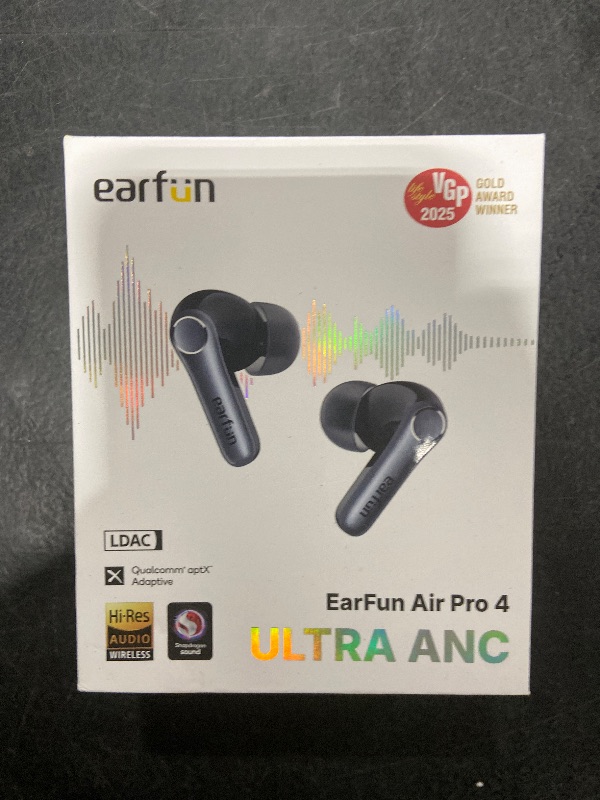 Photo 1 of EarFun Air Pro 4 Adaptive Hybrid Noise Canceling Wireless Earbuds, Qualcomm Snapdragon Sound, aptX™ Lossless, 6 Mics AI CVC 8.0 Call, LDAC Hi-Res Audio, 52H Playtime, Bluetooth 5.4, in-Ear Detection