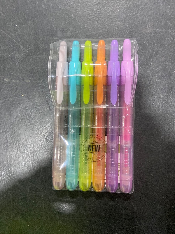 Photo 1 of Mr. Pen- Retractable Highlighters, 6 Pack, Pastel Colors, Chisel Tip, No Smear Click Highlighter, Bible Journaling, Mild Markers, Pens