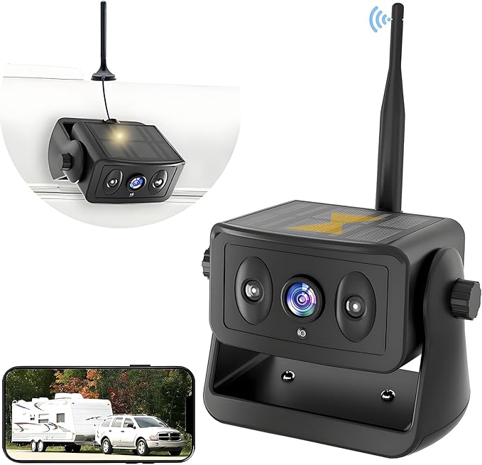 Photo 1 of Wireless Backup Camera for Trucks/RV/Trailer - Solar-Powered Strong Magnetic, WiFi, No Wiring/Drilling, HD Night Vision, Waterproof, Low Power - Works with iPhone & Android (Easy Installation)
