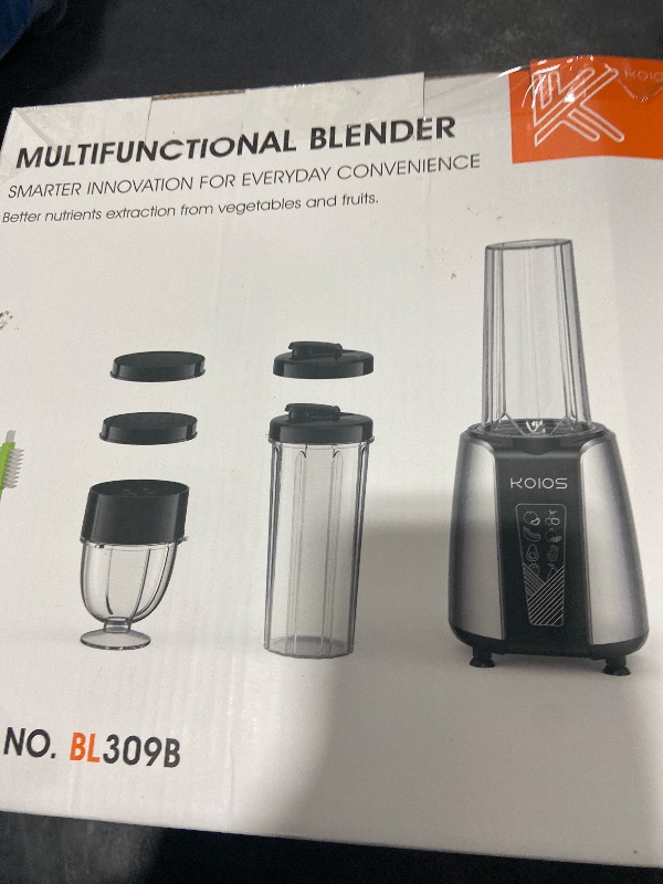 Photo 1 of KOIOS Smoothie Blender, Max 1000w Personal Blender for Shakes and Smoothies, 12Pcs Coffee Grinder and Countertop Blenders Combo for Kitchen, Portable Smoothie Blenders with 2x22 oz To-Go Cups, Non-BPA