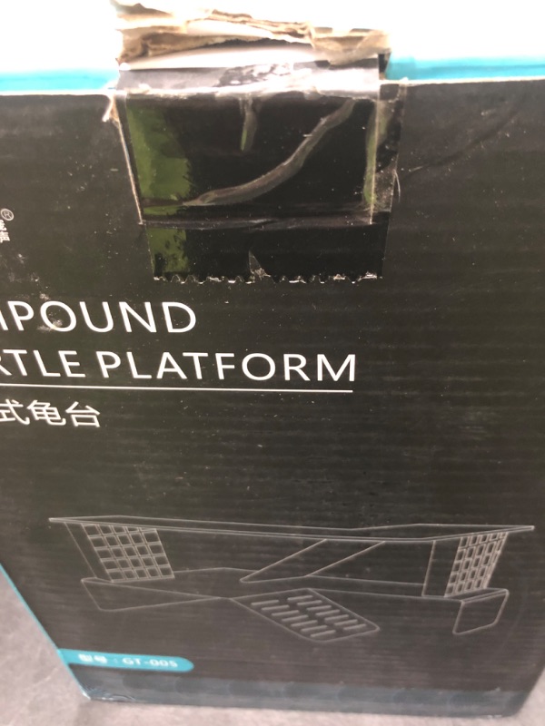 Photo 1 of WEAVERBIRD Turtle Basking Platform, Turtle Tank Platform Aquarium Animal Sink Wharf, Double Decker Reptile Habitat, Climbing Shelf Turtle Tank Dock Floating Decor, Floating Turtle Dock, White