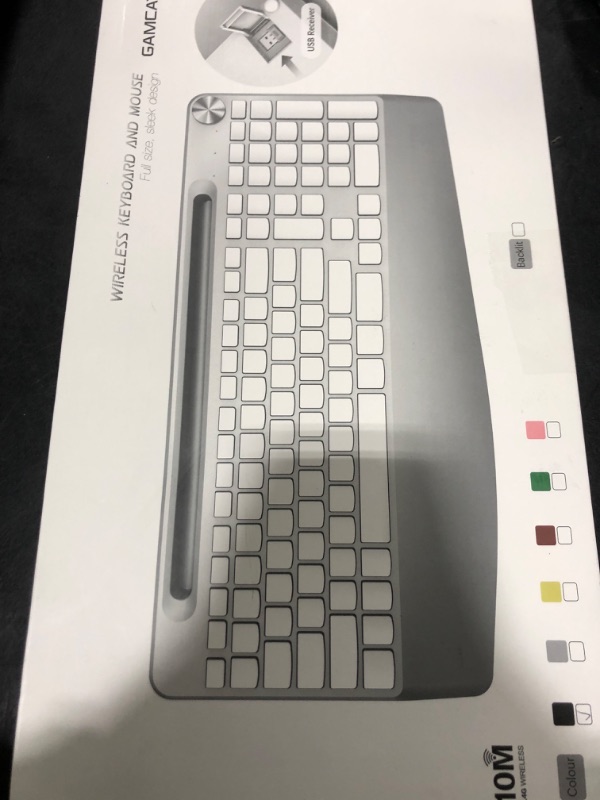 Photo 1 of GAMCATZ Ergonomic Wireless Keyboard with Wrist Rest-Low-Profile,Phone/Tablet Holder,Quiet Design?Windows & Mac OS?Full Size Cordless USB Computer Keyboard for Desktop,Laptop, PC, Mac, Windows-Black