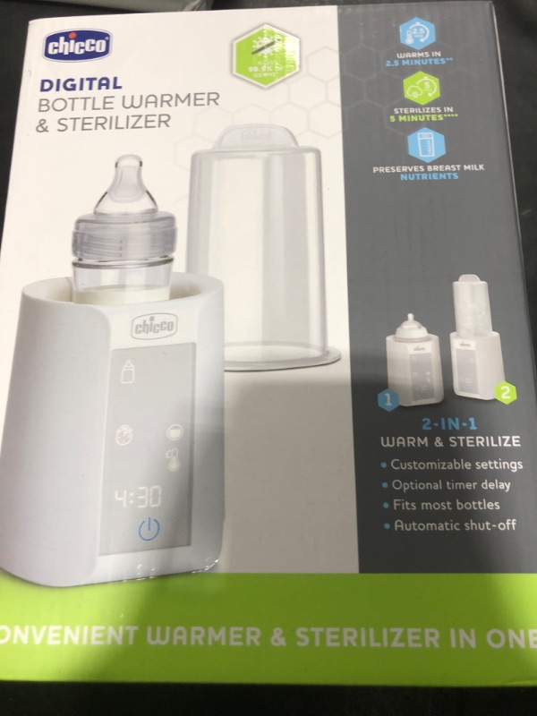 Photo 1 of Chicco Digital Bottle Warmer & Sterilizer for Baby Bottles, Baby Food Jars, and Milk Bags | Eliminates 99.9% of Germs | 4 Heating Options | Digital Touchscreen| Automatic Shut-Off & Sound Alert