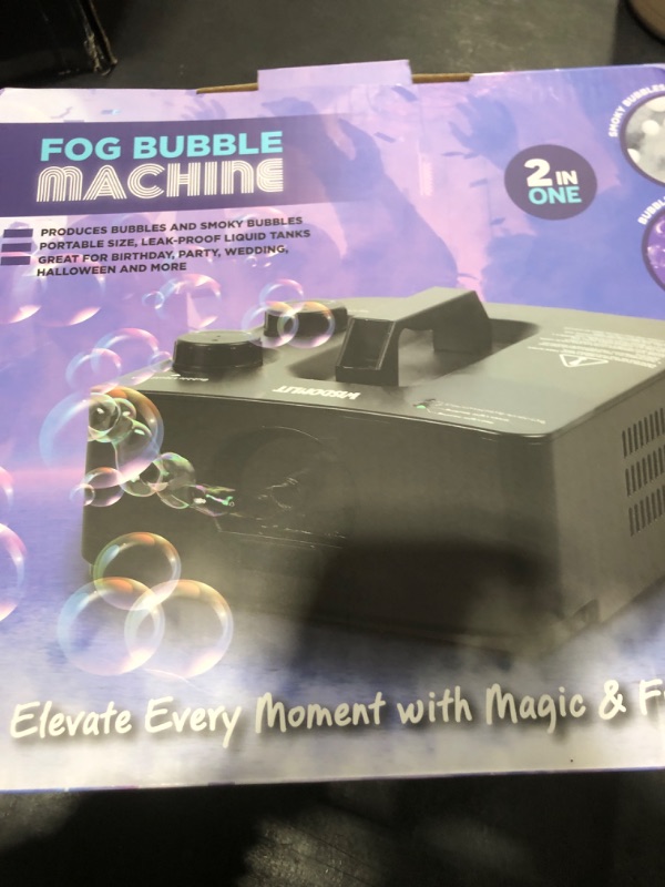 Photo 1 of Fog Bubble Machine, 2 in 1 Smoke Bubble Maker, 400W No-Spill Smoke Bubble Blower, Make Colorful Bubbles | White Fog Bubbles for Indoor Outdoor Birthday Halloween Party