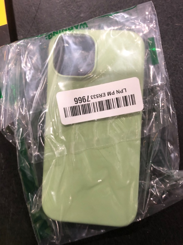 Photo 1 of ORNARTO Compatible with iPhone 15 Case 6.1, Slim Liquid Silicone 3 Layers Full Covered Soft Gel Rubber Phone Case, Anti-Scratch Shockproof Protective Cover 6.1 Inch, Pistachio