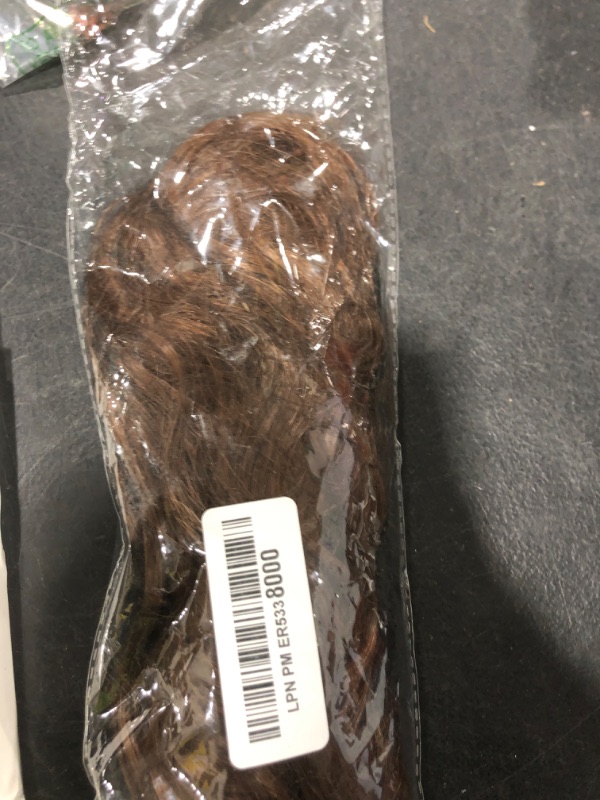 Photo 1 of FLUFYMOOZ Ponytail Extension, 18 Inch Claw Clip Ponytail Extension, Wavy Curly Claw Clip in Ponytail Hair Extensions, Natural Fake Ponytail Synthetic Hairpiece for Women (Medium Chocolate Brown)