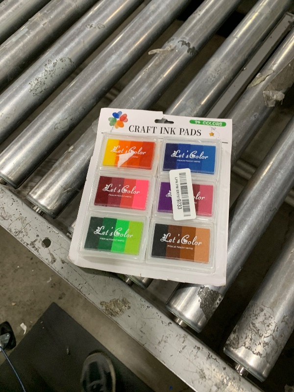 Photo 1 of Craft Rainbow Ink Pads - 24 Color Set of 6 Finger Print Ink Pads for Washable DIY, Card Making, Scrapbooking, Painting and Crafts