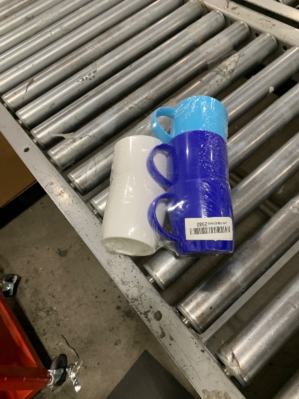 Photo 1 of fulong Reusable Plastic Drinking Cup with Handle, BPA Free Microwave & Dishwasher Safe Food Grade PP 13 Ounce Coffee & Milk Mug Set of 5 (Blue)