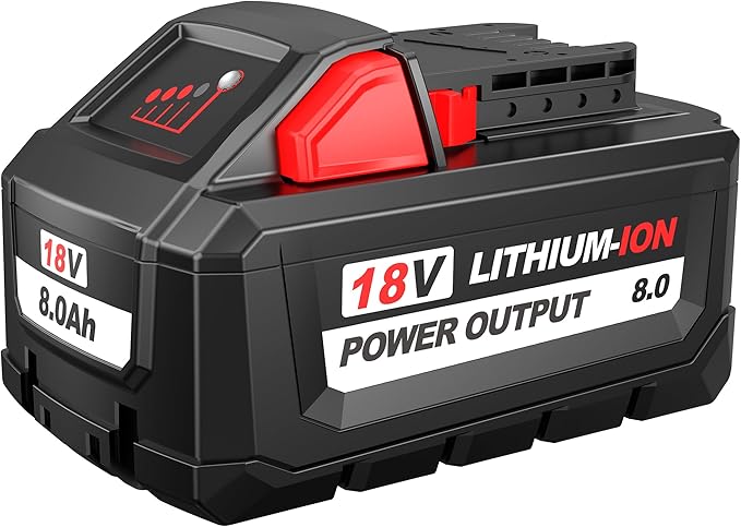 Photo 1 of 18V 48-11-1880 Replacement for Milwaukee m18 Battery 8.0AH,Compatible with All Power 18V Milwaukee Power+ Tools