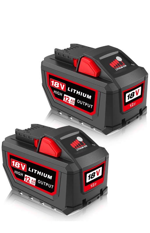 Photo 1 of HOCHSTERN 2Pack 12.0Ah M-18 Battery Replacement for Milwaukee 18V Battery 48-11-1862 48-11-1852 48-11-1880 Compatible with Milwaukee 18 Volt Batteries Cordless Power Tools