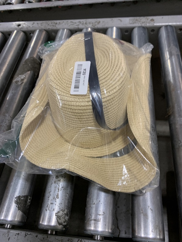 Photo 1 of Adjustable Straw Cowboy Hat for Men Women, Western Cowgirl Hat Large Shapeable Wide Brim Sun Hat with Detachable Chin Strap