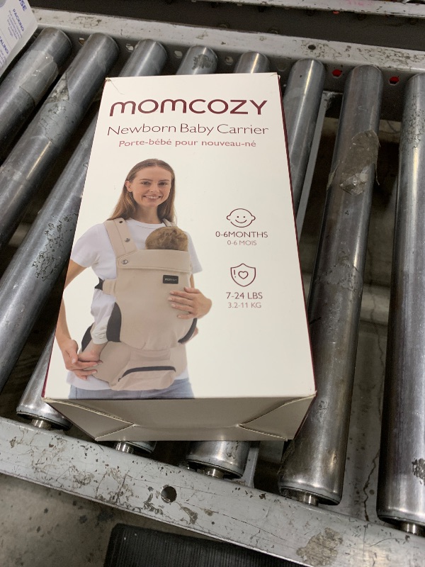 Photo 1 of Momcozy Newborn Baby Carrier - Ergonomic, Cozy and Lightweight Carrier for 7-24lbs, Adjustable Neck Support with Sunshield, Breathable Airmesh Perfect for Summer Outing, Khaki