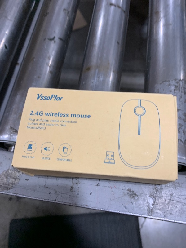 Photo 1 of Vssoplor Wireless Mouse, 2.4G Slim Portable Computer Laptop Mouse with Nano Receiver Quiet Silent Optical Mice for Notebook, PC, Laptop, Computer-Black and Gold