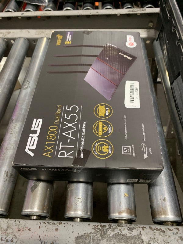 Photo 1 of ASUS RT-AX55 AX1800 Dual Band WiFi 6 Gigabit Router, 802.11ax, Lifetime internet security, Parental Control, Mesh WiFi support, MU-MIMO, OFDMA, 4 Gigabit LAN Ports, Beamforming