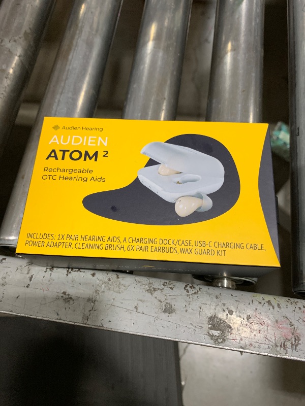 Photo 1 of Audien Hearing ATOM 2 Wireless Rechargeable OTC Hearing Aid, Premium Comfort Design & Nearly Invisible